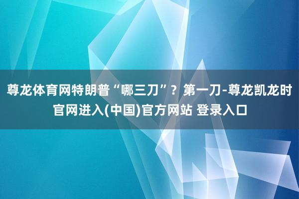 尊龙体育网特朗普“哪三刀”?第一刀-尊龙凯龙时官网进入(中国)官方网站 登录入口