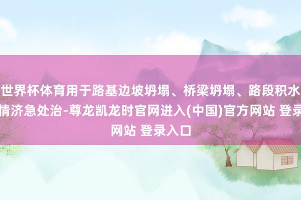 世界杯体育用于路基边坡坍塌、桥梁坍塌、路段积水等险情济急处治-尊龙凯龙时官网进入(中国)官方网站 登录入口