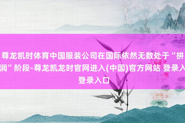 尊龙凯时体育中国服装公司在国际依然无数处于“拼利润”阶段-尊龙凯龙时官网进入(中国)官方网站 登录入口