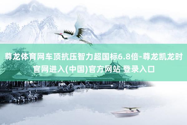尊龙体育网车顶抗压智力超国标6.8倍-尊龙凯龙时官网进入(中国)官方网站 登录入口