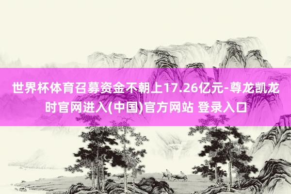 世界杯体育召募资金不朝上17.26亿元-尊龙凯龙时官网进入(中国)官方网站 登录入口
