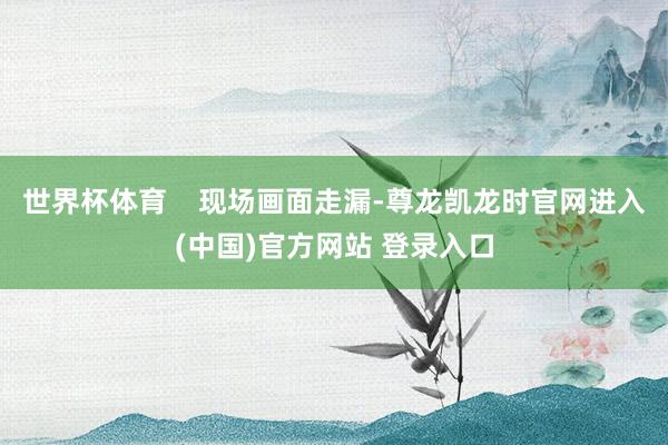 世界杯体育    现场画面走漏-尊龙凯龙时官网进入(中国)官方网站 登录入口